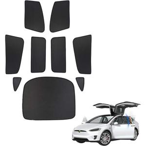 Premis Magnet Mesh Side Car Window Sun Shades Child Kid Glare UV Rays Protection 9 PCS for Tesla Model X