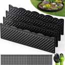 Grenebo 4.72"33.2' Landscape Edging Kit, Garden Edging Border with 75 Pcs Stakes & Gloves, No Dig Decorative Garden Edge Panels Flexible for Yard, Flower Bed, Landscaping & Lawn Edging (23 PCS)