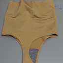 Thong Shapewear Tummy Control Underwear for Women Seamless Body Shaper Panties, Beige, Size Medium