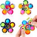 Fidget Spinner Bulk 4 Pack, Pop Fidget Spinners Fidget Toys for Kids, Treasure Box Toys for Classroom Prizes, Goodie Bag Stuffers Party Favors for Kids, Anxiety Stress Relief Toys with ADHD Autism