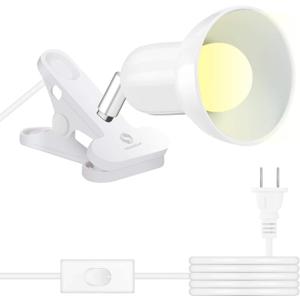 RONG&LAN LED Metal Clip On Light Clip on Lamp for Desk, 360 Adjustable Clamp Reading Light for Bed, Eye-Friendly Book Night Light for Desk Bed Table Dorm Room Bedroom Office Reading SUN-88 White
