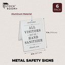 Stockroom Plus Double-Sided Metal Safety Signs, All Visitors Must Wash Hands (5x7 In) - 6 Pack