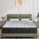 Twin Size Mattress in a Box,10 Inch Medium Firm Hybrid Mattress with Memory Foam and Pocket Springs for Pressure Relief, Edge Support, Motion Isolation, Soft Comfort, Black Mattresses