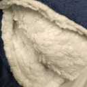 Bedsure GentleSoft Sherpa Fleece Blankets Queen Size for Bed - Thick and Warm Throw for Women and Men, Soft Fuzzy Plush Queen Blanket for Winter, Navy, 90x90 Inches