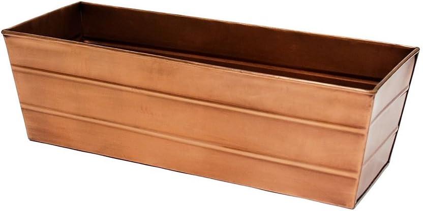 Achla Designs C-20C Copper Plated Flower Box, Medium Window Flowerbox Planter