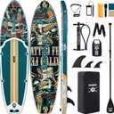 106 Inflatable Stand Up Paddle Board (SUP) for Adults and Youth with Non-Slip Deck Complete Accessories Kit, for Fishing, Yoga, Fitness & Family Fun
