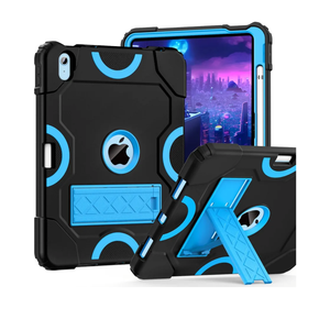 Cantis Case for iPad 11-inch (A16) 2025/ iPad 10th Generation 2022 (10.9 inch), Shockproof Cover 10th Generation with Pencil Holder & Kickstand, Black+Blue