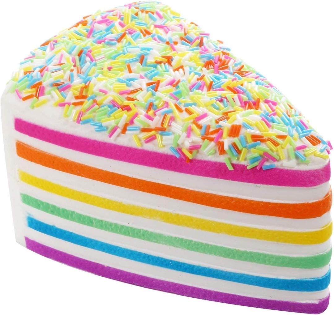 Anboor 5.8 Inches Squishies Cake Rainbow Jumbo Slow Rising Kawaii Scented Cheese Squishies Valentines Day Stress Relief Kid's Toys