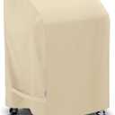 SunPatio 2 Burner Grill Cover 32 Inch, Outdoor Heavy Duty Waterproof Small Gas BBQ Cover, UV & Fade Resistant, Compatible for Weber CharBroil Nexgrill and More Grills with Collapsed Side Tables, Beige