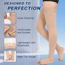Compression Stockings for Women & Men, 2 Pairs 15-20mmHg Thigh High Compression Socks for Varicose Veins, Swelling, Pregnant