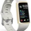 FITVII FINO 2 Slim Fitness Tracker, Smart Watch with Blood Oxygen, Sleep Monitor, 24/7 Heart Rate & Blood Pressure, IP68 Waterproof Health Activity Trackers with Calories Step Counter for Women Men (White)