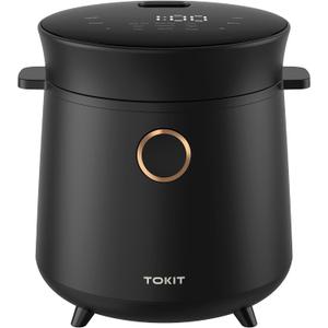 Compact Mini Rice Cooker Small Kitchen 3-Cup (Uncooked) / 6-Cup (Cooked), Non Stick Ceramic Inner Pot Rice Maker, 24H Timer Delay, Auto Keep Warm, 9 Functions Multicooker For Brown Rice, Steam, Soup