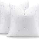 Artscope 16x16 Outdoor Pillow Inserts, Synthetic Down Waterproof Throw Pillow Inserts (Pack of 2), Decorative Outdoor Pillows for Couch Sofa Bed Patio Furniture (White)
