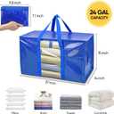 BALEINE 6-Pack Oversized Moving Bags with Reinforced Handles, Heavy-Duty Storage Tote Moving Supplies for Packaging, Camping (Blue w/Window, 6-Pack)