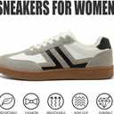 Women's Fashion Sneakers, Comfortable Lightweight Casual Sneakers, Non Slip Breathable Grey Women Hiking Shoes Women for Work Running Shopping Cycling 38