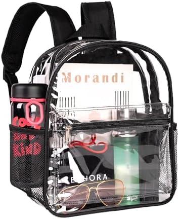 Amazon.com | ZENPUNK Clear Backpack for Stadium Approved 12126, Small Size See Through Bag, PVC Transparent Backpack for Festival Sport Event Concerts (BLK) | Casual Daypacks