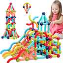 COUOMOXA Magnetic Building Blocks for Kids: Magnetic Stick Montessori Game for 3 4 5 Years Old Toddlers - STEM Starter Toy for Kids Age 3-5 Preschool - Birthday Gift for Boys Girls