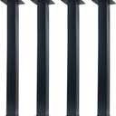 QLLY 20 inch Adjustable Metal Desk Legs, Square Office Table Furniture Leg, Table Leg, Set of 4 (Black)