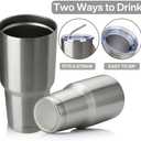 MEWAY 30oz Insulated Tumbler With Lids and Straws,Stainless Steel Double Vacuum Coffee Tumbler Cup, Brush, Durable Powder Coated Coffee Cup for Cold & Hot Drinks, Office, Travel(Silver,8 PACK)