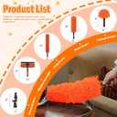 LAANPOLE 30FT High Reach Duster Cleaning Kit with Extension Pole, High Ceiling Fan Cleaner Duster Tool for Fan Blades, Window Washing Kit with Microfiber Feather Duster & Window Squeegee, 24FT