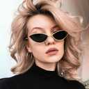 Dollger Cat Eye Cute Sunglasses for Women Men Triangle Vintage Trendy Cool Sun Glasses