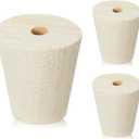 3 Pcs Drilled Fermentation Corks for Most 3 5 6 Gallon Glass Carboy Tapered Corks for Bubble Airlock Wood Stopper Bungs for Home Brewing Wine, Not Include Airlock, 1 x 1.5 x 1.6 inches