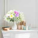 Babys Breath Artificial Flowers, 10 Pcs Fake White Babys Breath Flowers Artificial Bulk, Real Touch Faux Flowers Gypsophila Bouquet for Wedding Floral Arrangement Party Home Decoration