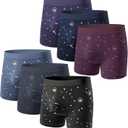 6 x Mens Underwear Cotton Boxer Briefs Soft Breathable Moisture-Wicking Shorts No Ride Up Underwear for Men Pack 6 (XXL)