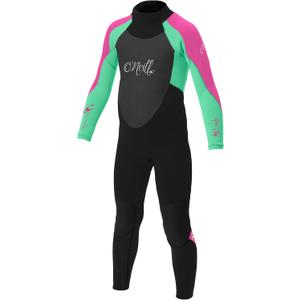 O'Neill Wetsuits Unisex-Child Youth Epic 4/3mm Back Zip Full Wetsuit (10, Black/Seaglass/Berry)