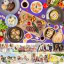 4 x 2 Pack Dark Purple Tablecloth Plastic Rectangle Table Covers PEVA Dark Purple Plastic Table Cloths for Parties Disposable 54 x 108 Inch Tablecloth for Birthday Party School Baby Shower Kitchen Dining