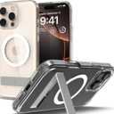 Spigen Ultra Hybrid S MagFit Designed for iPhone 16 Pro Max Case [Kickstand] [Anti Yellowing], Compatible with MagSafe - Crystal Clear