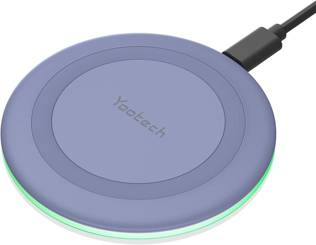 Yootech Wireless Charger,10W Max Fast Wireless Charging Pad Compatible with iPhone 16e/16/16 Plus/16 Pro Max/15/14/13/SE 2022/12/11/X/8,Samsung Galaxy S22/S21/S20,for AirPods Pro 2(No AC Adapter) (Clove Purple)