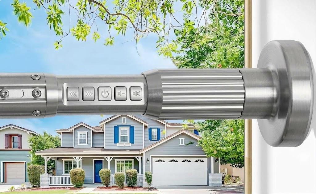 ZipGlo Tension Curtain Rod，40-166IN(3.33-13.83Ft) One-Click Fast Extension Rod Easy to Install Silver Long Outdoor Curtain Rods No Drilling Never Rust for Window or Shower Patio Diameter 1.26 Inches