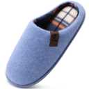 COFACE Unisex Mens Womens Cozy Memory Foam Scuff Slippers Casual Slip On Warm House Shoes Indoor/Outdoor Felt Sandal Slippers Size 6.5