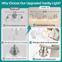 Bathroom Light Fixtures, 3-Light 22 Inch Brushed Nickel Bathroom Vanity Light, Modern Wall Sconces with Clear Glass Globe Shades, Vanity Lighting Fixtures Over Mirror, E26 Socket (Bulbs Not Included)