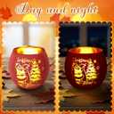 VIHOSE 6 Set Christmas Votive Candle Holders Xmas Red Green White Glass Tea Light with LED Battery Operated Candles Flameless Lights Christmas Table Decorations for Home Table Centerpiece Decor Gifts