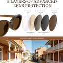 Sunglasses Womens Retro Oval Sunglasses for Women - Cat Eye 90s Glasses Y2K UV400 Lightweight Narrow Shades