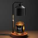 Candle Warmer Lamp with Timer & Dimmer for Yankee Candles, Adjustable Height Candle Warmer for Jar Candles, Wax Melt Lamp for Home Decor & Gifts, Black, 2 Bulbs
