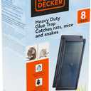 BLACK+DECKER Mouse Trap & Mouse Traps Indoor for Home- Heavy- Duty Rat Trap- Sticky Snake Trap- 8 Pre-Baited Glue Traps for Rodents, Insects, Spiders & Other Vermin