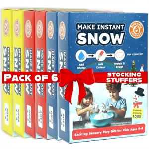 Butterfly Edufields Snow Magic Science Kit (Pack of 6) | Best Birthday Return Gifts for Kids Ages 4 5 6 7 8 | Instant Colorful Snow for Kids | Make Dry & Fluffy Snowman | Non-Toxic Reusable & Safe