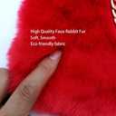 FHQHTH Faux Fox Fur Purse Fuzzy Handbags for Women Evening Handbags Al alloy Shoulder Strap