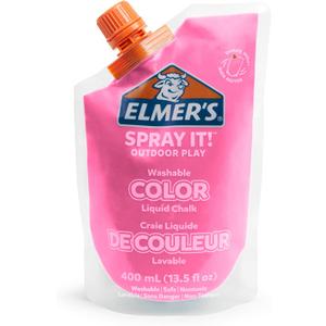 Elmer's Spray It! Outdoor Play Washable Liquid Chalk Refill Pouch, Pink, 1 Count Elmer's Spray It! Outdoor Play Washable Liquid Chalk Refill Pouch, Pink, 1 Count