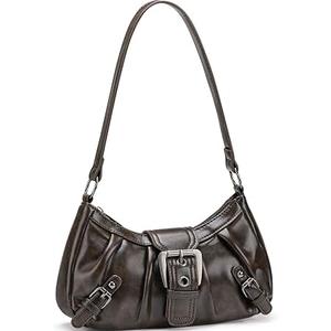 Y2K Trendy Purse for Women, Leather Buckle Punk Hobo Clutch Purses Bags for Ladies Top Handle Shoulder Bag