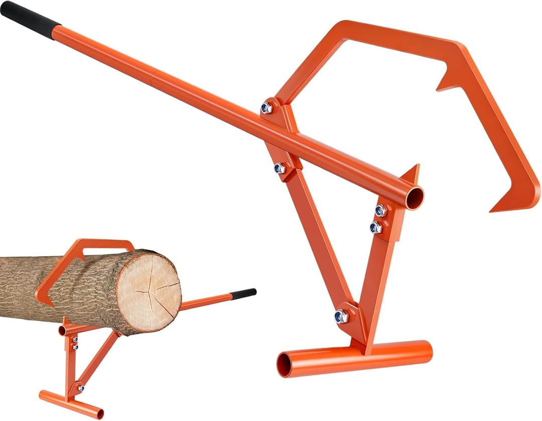 51" Timberjack Log Lifter, Adjustable Log Roller Cant Hook Orange | Heavy Duty Adjustable Log Roller Cant Hook, Logging Tools for Rolling and Raising Up The Logs