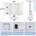 Ms. Pen- Tri-Fold Makeup Mirror Vanity with Lights, 9" x 13.6", 1X/2X/3X/10X Magnification, 24 LED Touch Screen, Dual Power Supply, 180 Rotation, Portable Lighted Cosmetic Mirror for Makeup & Travel