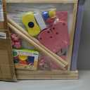 Kids Easel Including 100+ Accessories, Dual-Sided Wooden Easel for Kids Girls Age 3-12 with Magnetic Chalk & Painting Board, Free Height Adjustable Art Easel Supplies for Toddlers (Pink)