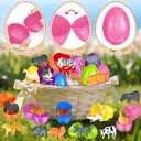 SpringFlower 24 Pack Filled Easter Eggs,Kids Easter Eggs Filled with Animal Toys,Easter Egg Hunt Basket Stuffers,Party Favors,Classroom Easter Gift for Girls Boys, Easter Basket Essentials