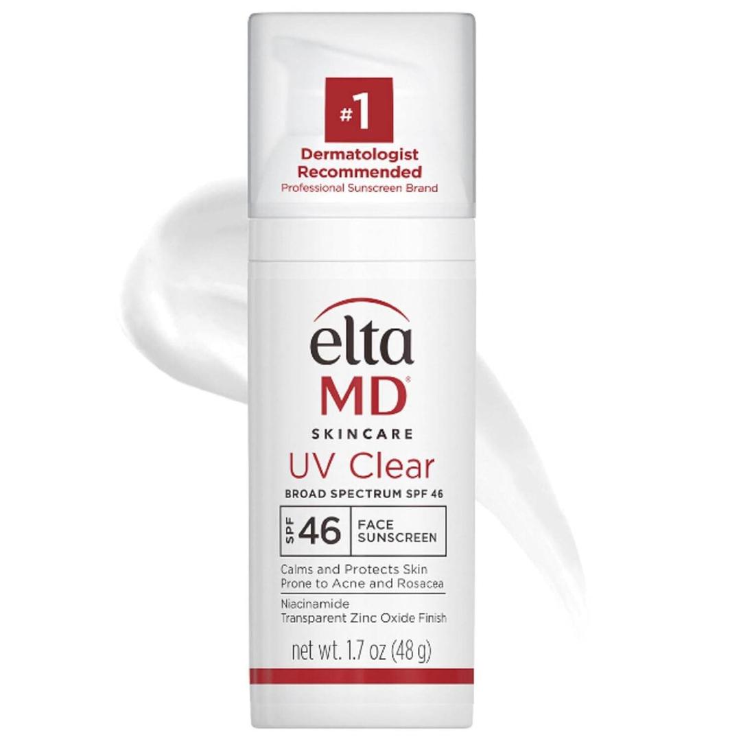 EltaMD UV Clear Tinted Sunscreen for Face, SPF 46 with Zinc Oxide, OilFree, Dermatologist Recommended, For AcneProne Sensitive Skin, 1.7 oz