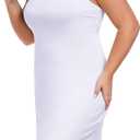 VintageClothing Womens Plus Size Tank Top Dress Soft Slip Under Dress Wide Straps Lingerie Nightgown (White, XXL)