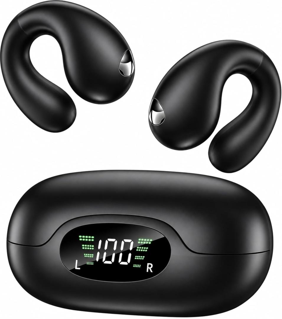 Ultra Open Ear Earbuds, Clip On Wireless Headphones with Open Ear Comfort